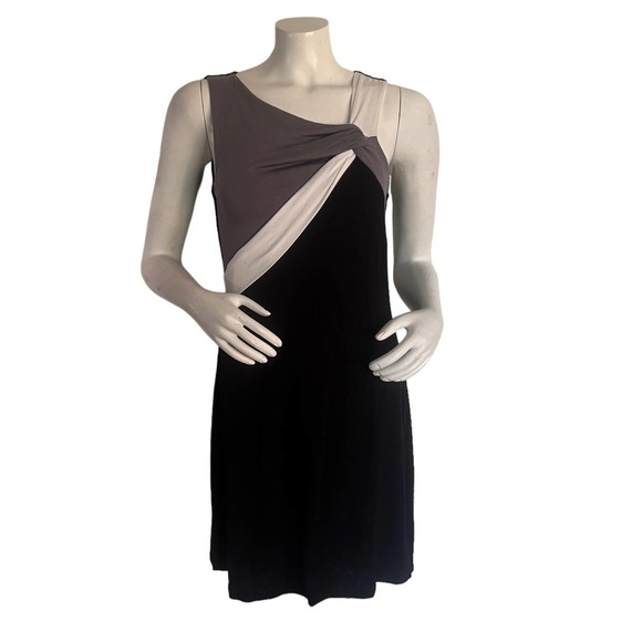 ELLA Moss Colorblock Bodycon Midi Dress Sleeveless Black Gray Size S NWT - Picture 1 of 10